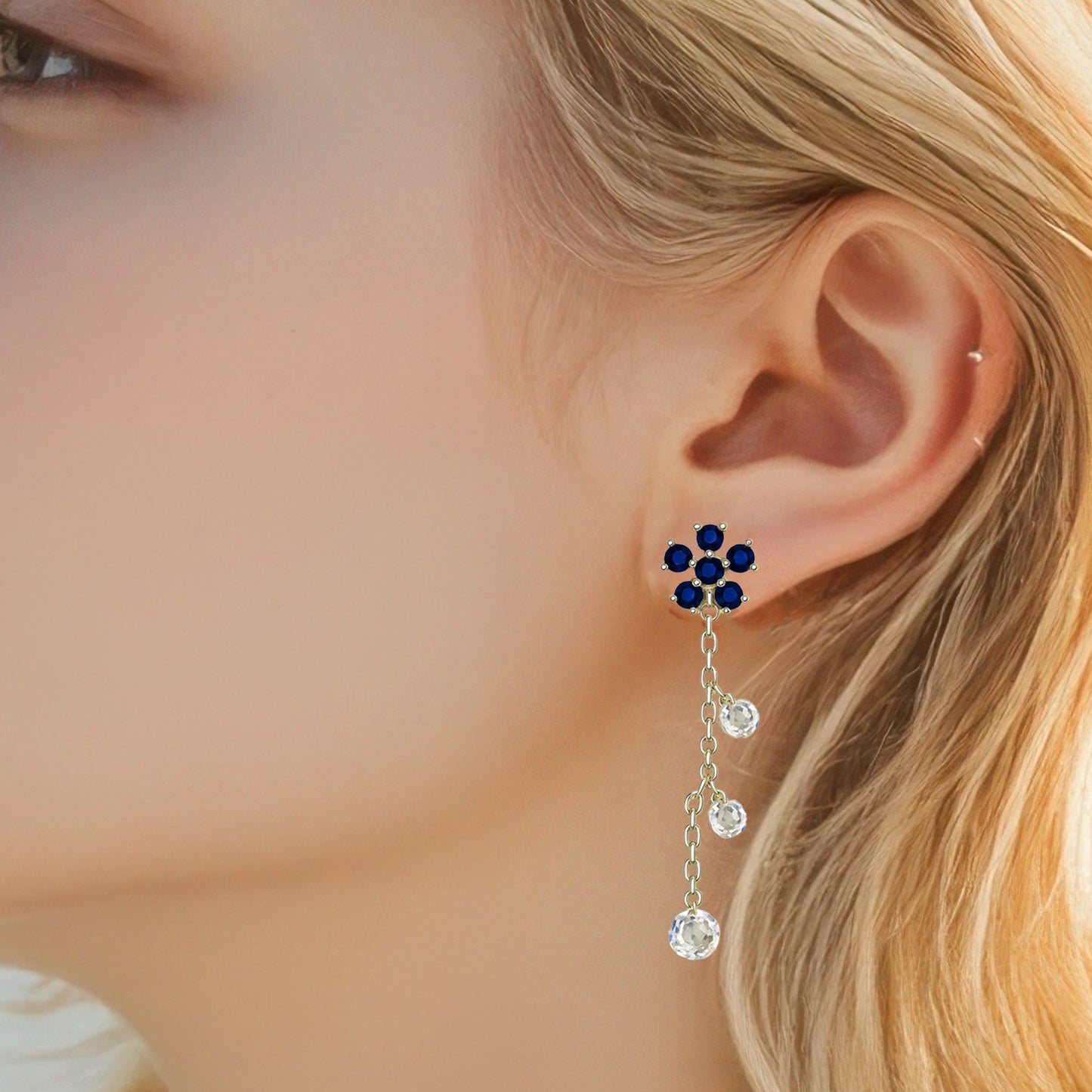 Midnight Bloom Drop Earrings