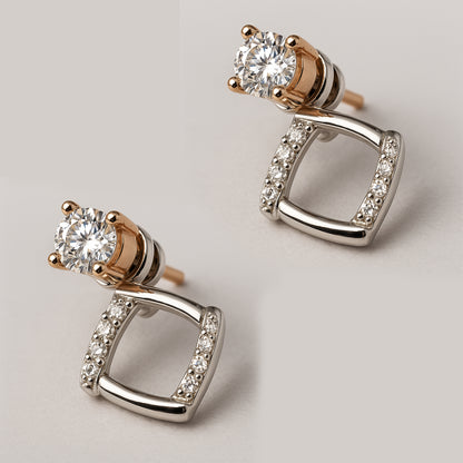 Luxe Orbit Diamond-Accented Stud Earrings