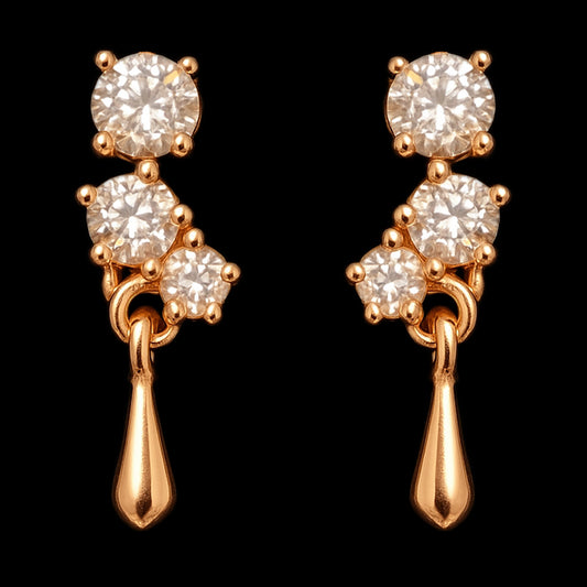 Golden Cascade Sparkle Drop Earrings