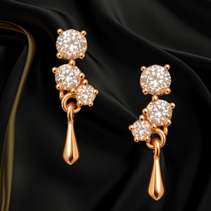 Golden Cascade Sparkle Drop Earrings