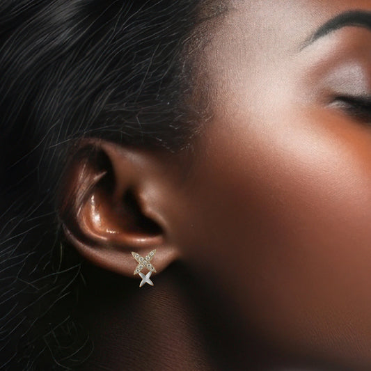 Starlit X Dual-Tone Stud Earrings