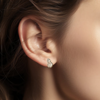 Pearl Mist Duo Stud Earrings