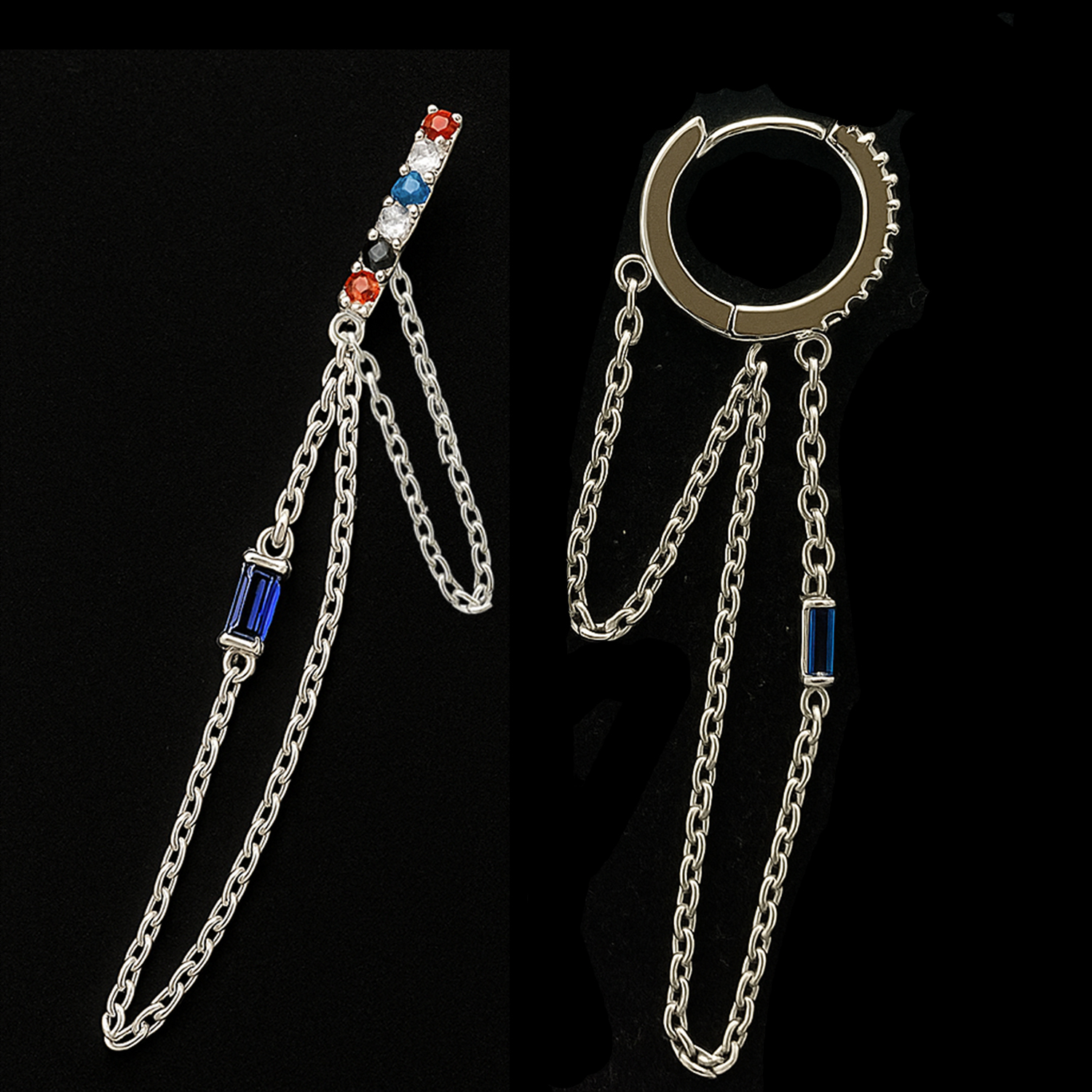 Theia Prism Chain Drop Hoops