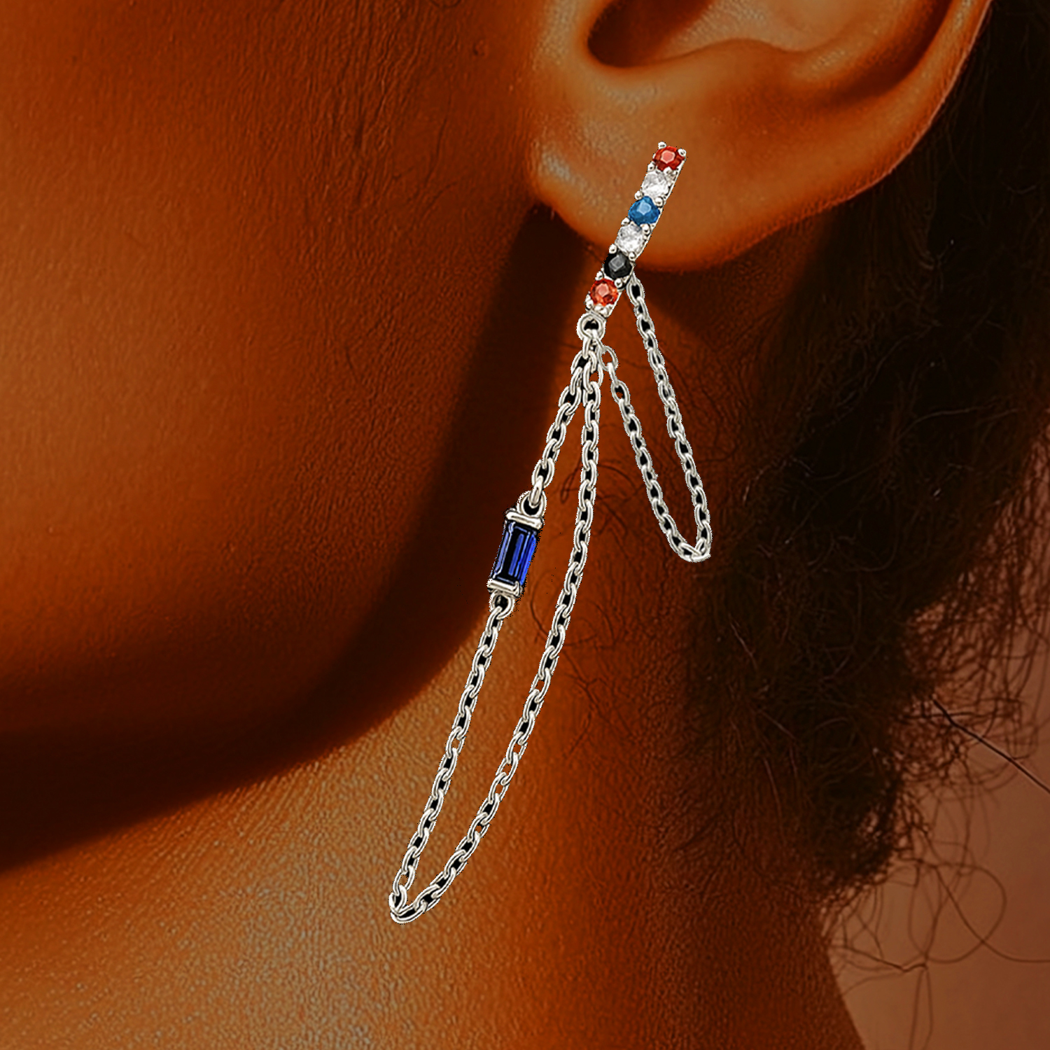 Theia Prism Chain Drop Hoops