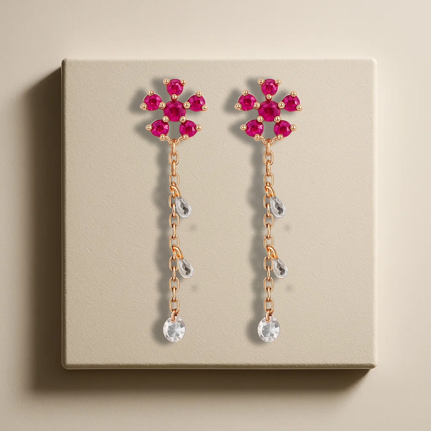 Theia Blush Bloom Drop Earrings