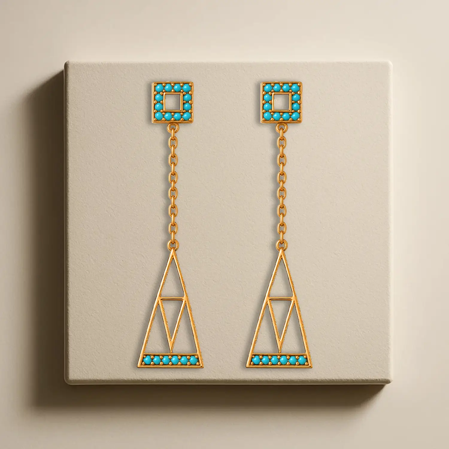 Theia Azure Geometry Drop Earrings